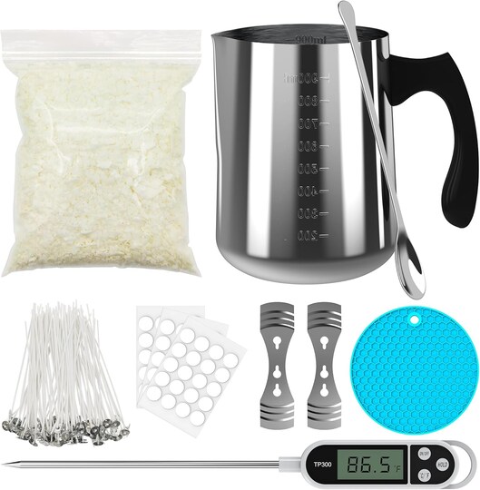 Greentek; Candle Making Kit for Beginners – Soy Wax DIY Kit with Pouring Pot, Wicks & Holders; Category:Candle Making Kits; Image:1